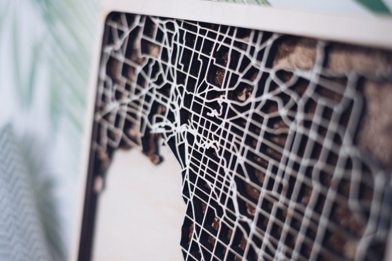 Melbourne Laser Cut Map