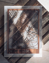 New York City Map Resin Encased.
