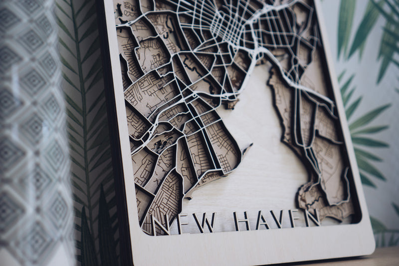 New Haven Laser Cut Map
