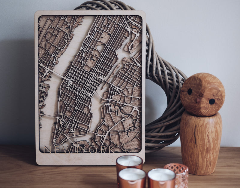 Manhattan Wood Map