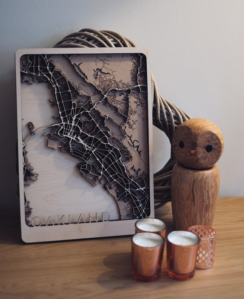 custom wood map