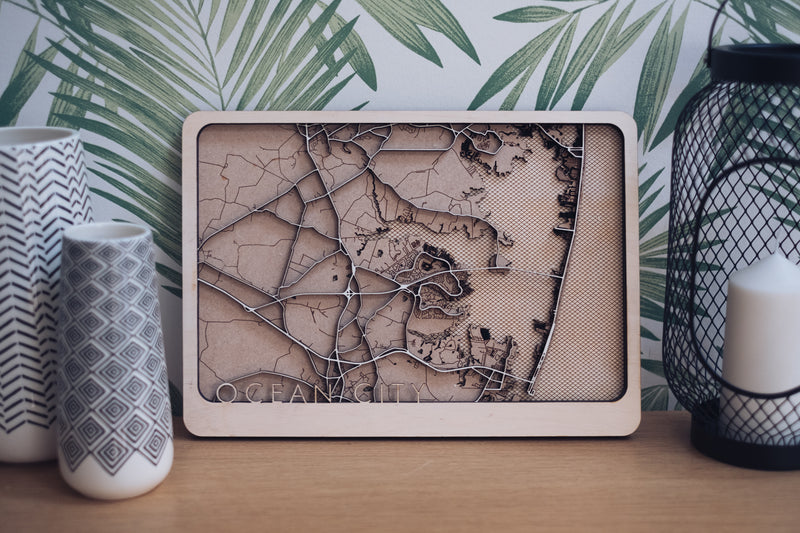 Ocean City wood map
