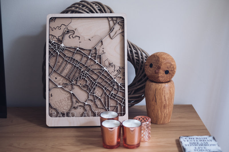 custom wood map