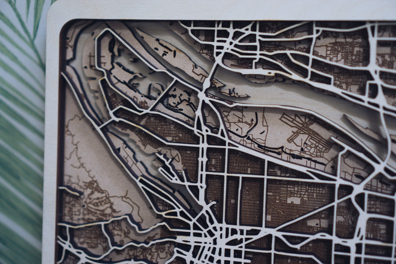 Portland Laser Cut map