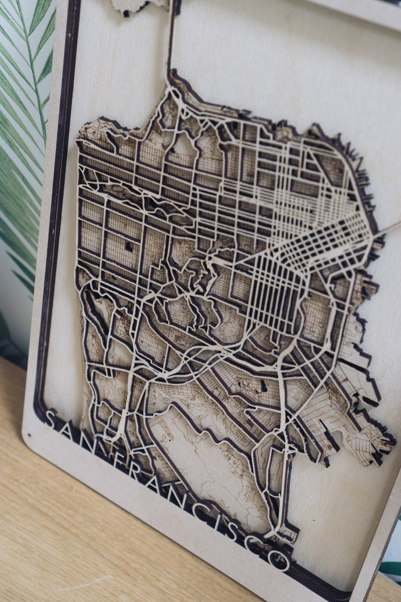San Francisco laser cut Map