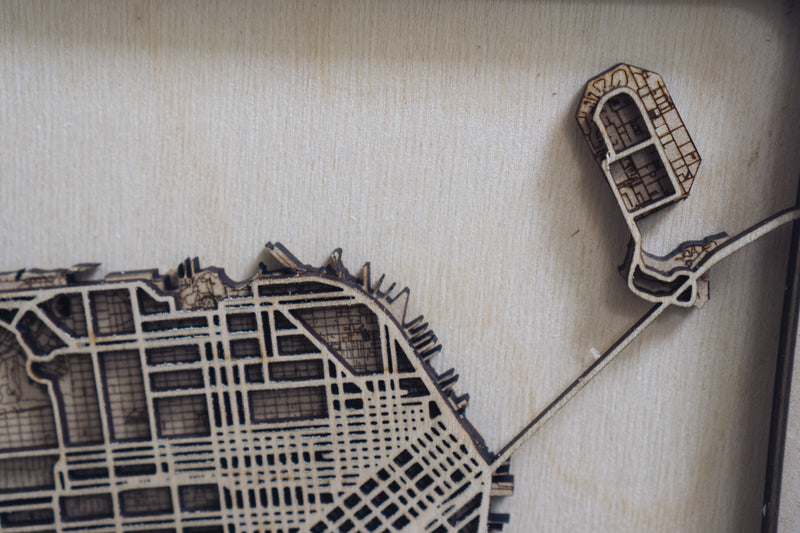 San Francisco laser cut Map