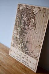 Custom Location Single Layer Wood Map
