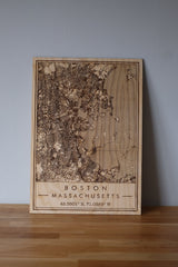 Custom Location Single Layer Wood Map