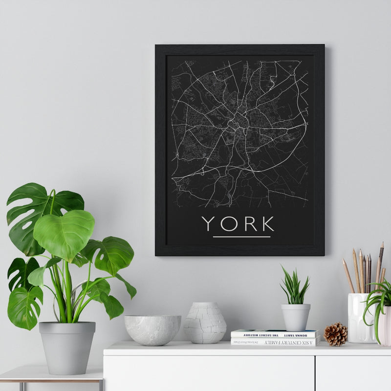 framed map print