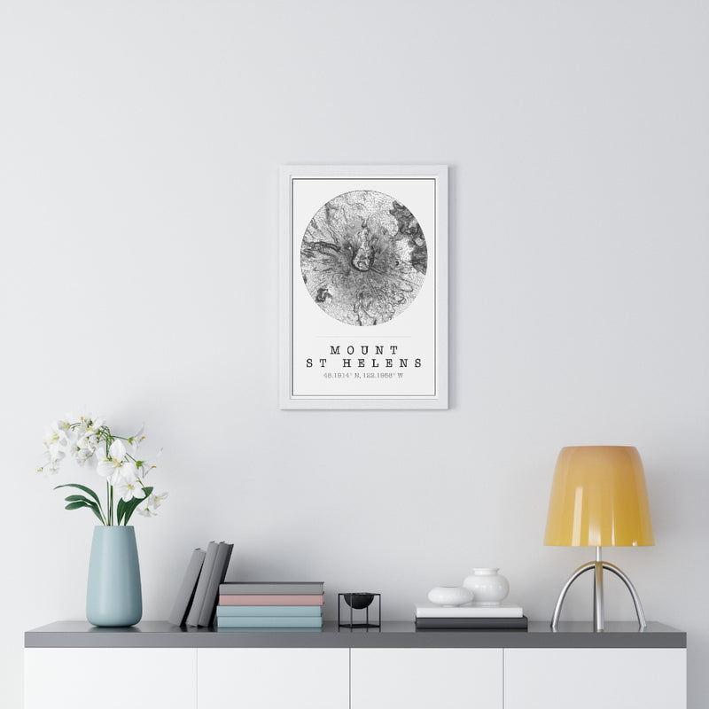 Custom Location Map Print. Framed. Circle Style