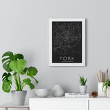 York Map Print. Framed. Mono Style