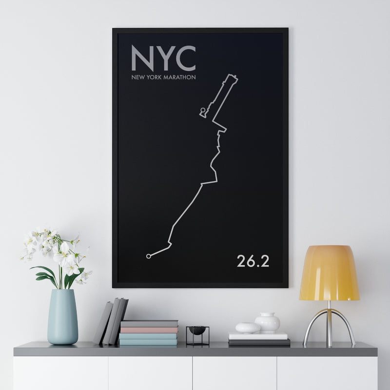 New York Marathon Print Framed. Minimal Style