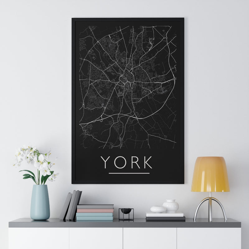 framed map print