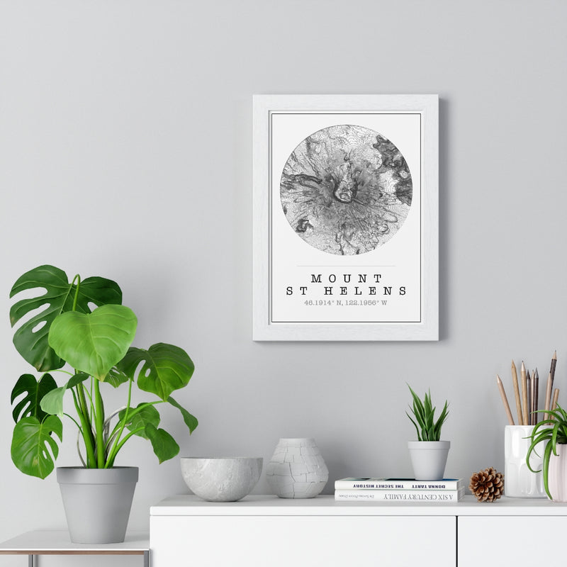 Custom Location Map Print. Framed. Circle Style