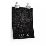 York Map Print. Unframed. Mono Style