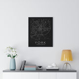 York Map Print. Framed. Mono Style