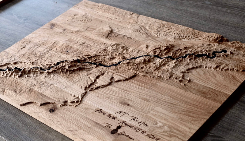 Appalachian Trail Topographic Carved Map