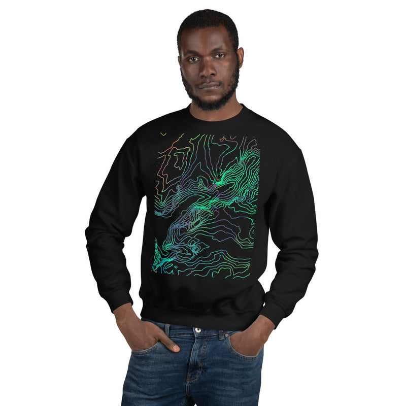 Custom Cartographic Unisex Sweatshirt. Topographic Design